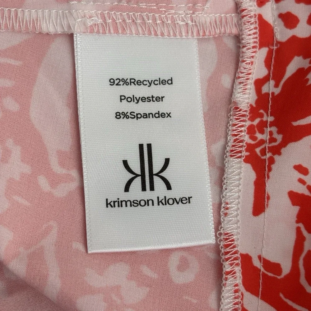 Krimson Klover Dress Tropical Built in Bra Coral Orange Pockets Sporty Sz Large - Picture 7 of 12